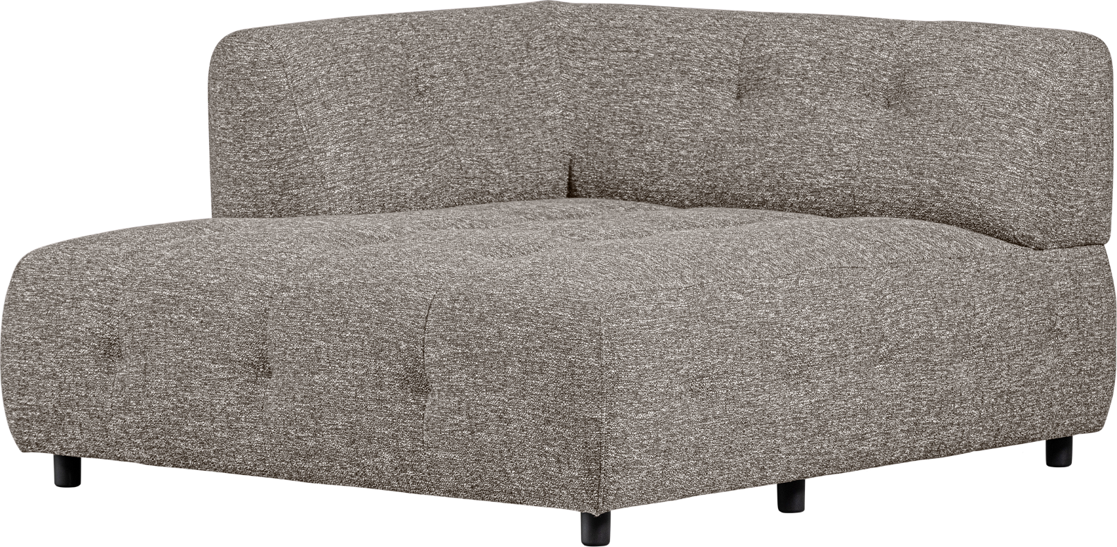 Woood Louis Modulsofa Chaiselong Venstre Grov Melange Kaffe H73 B122 D140 Cm