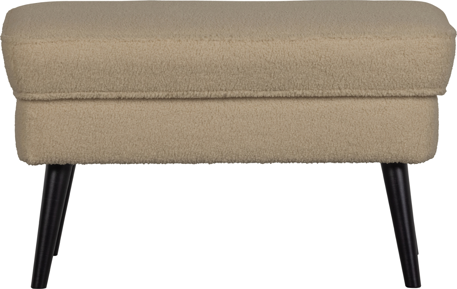 Woood Rocco Fodskammel Sand Polyester Teddystof Med Fsc-certificeret Bøgetræ H47ã B51ã L77