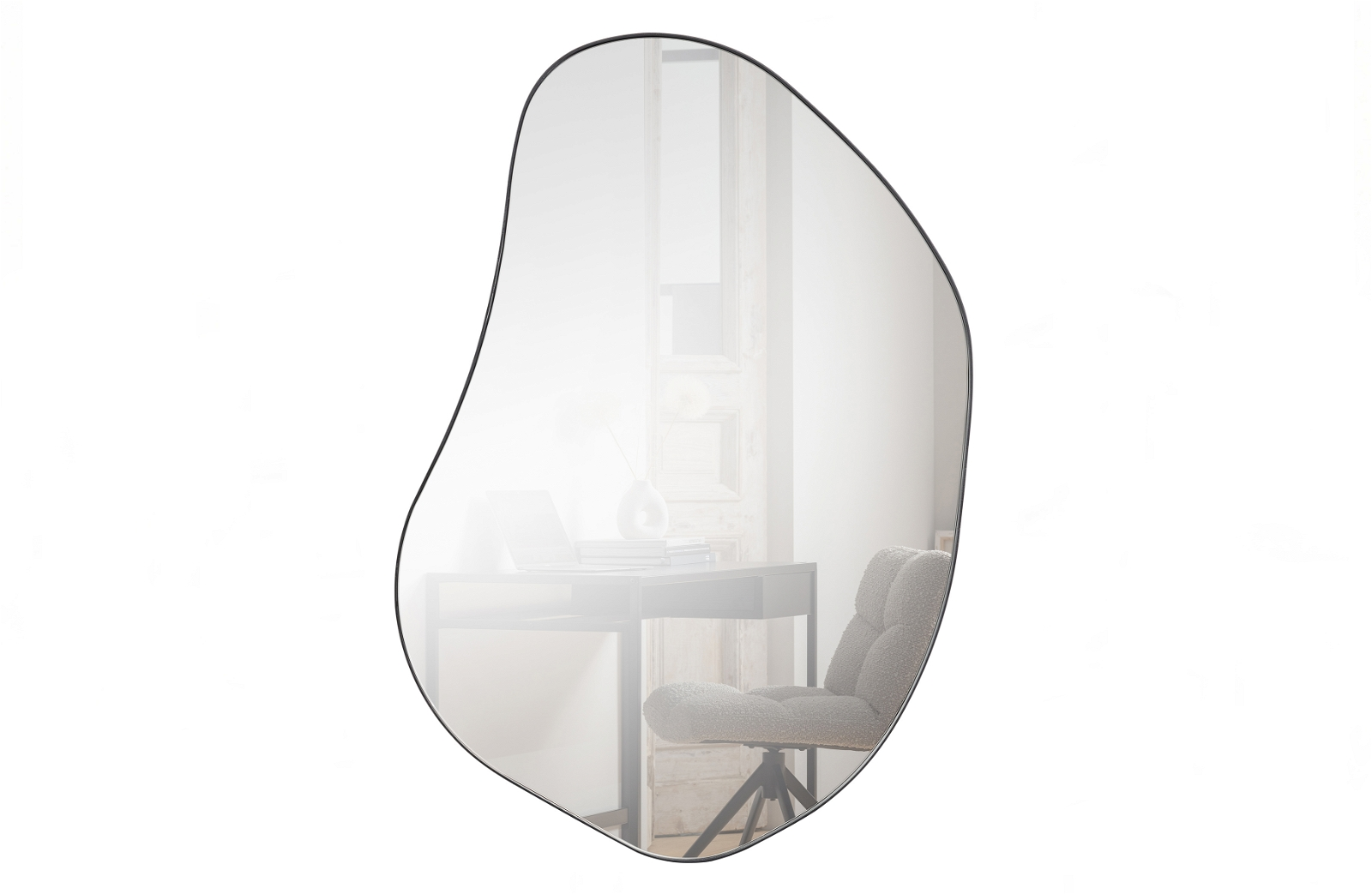 Woood Romee Vægspejl Mat Sort Metal 100ã 70 Cm Moderne Design