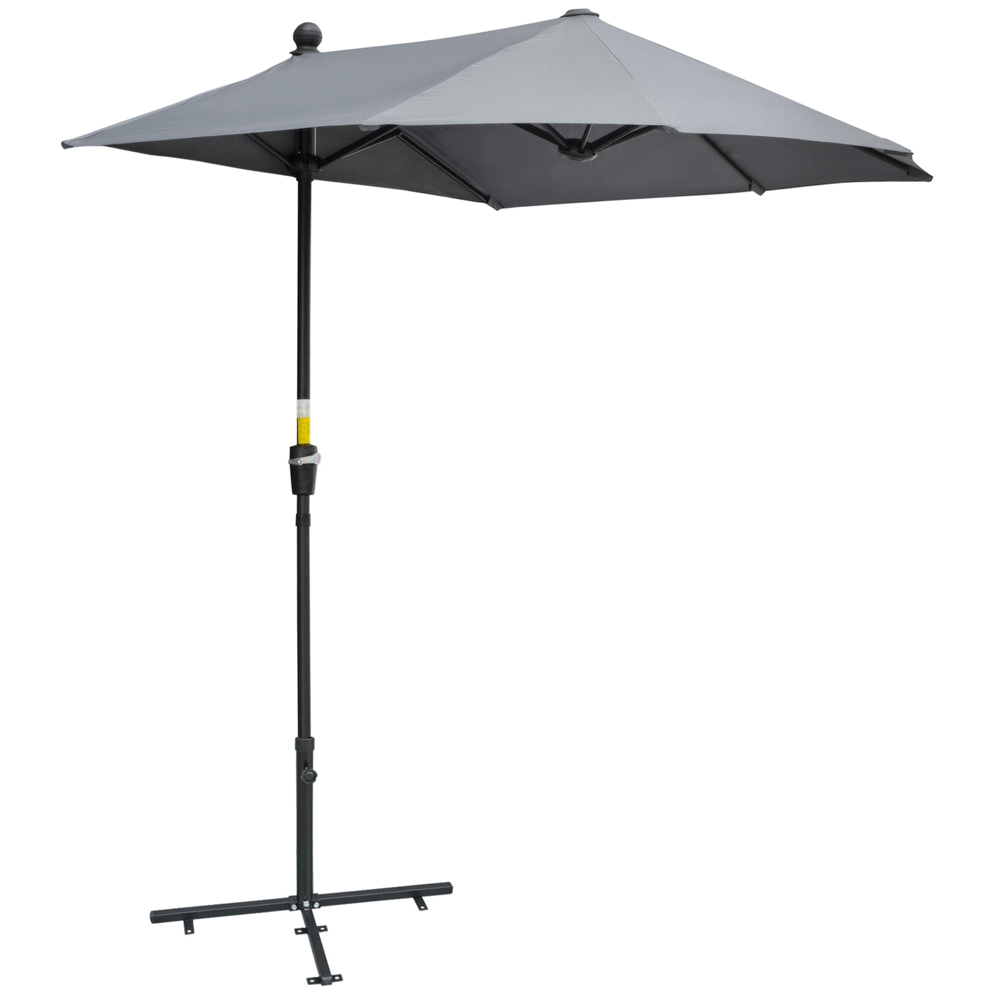 Parasol Halvrund Parasol Balkonparasol Med Holder Vandafvisende Til Have Terrasse Gårdhave 100 Polyester Mørkegrå