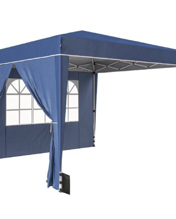 Vandtæt  Højdejusterbar Pop-up-foldepavillon Med   Sidepaneler  Uv 50  Foldbar  Mørkeblå