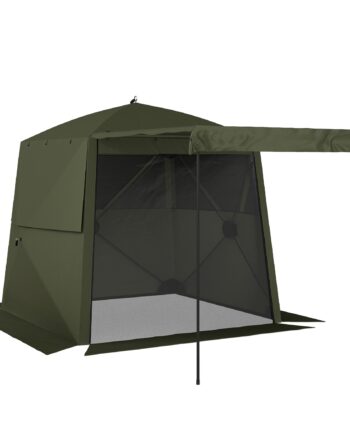2x2m Vandtæt  Stabil  Vintersikker Pop-up Foldbar Pavillon Med   Sidepaneler  Netvinduer  Hoveddør  Uv 30