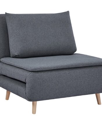 - -  Sovesofa Med Sengefunktion  Lænestol  Justerbar Ryglæn  Ben   Bøgetræ  Hynde  Grå