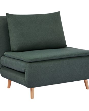 - -  Sovesofa Med Sengefunktion  Lænestol  Justerbar Ryglæn  Ben   Bøgetræ  Hynde  Mørkegrøn