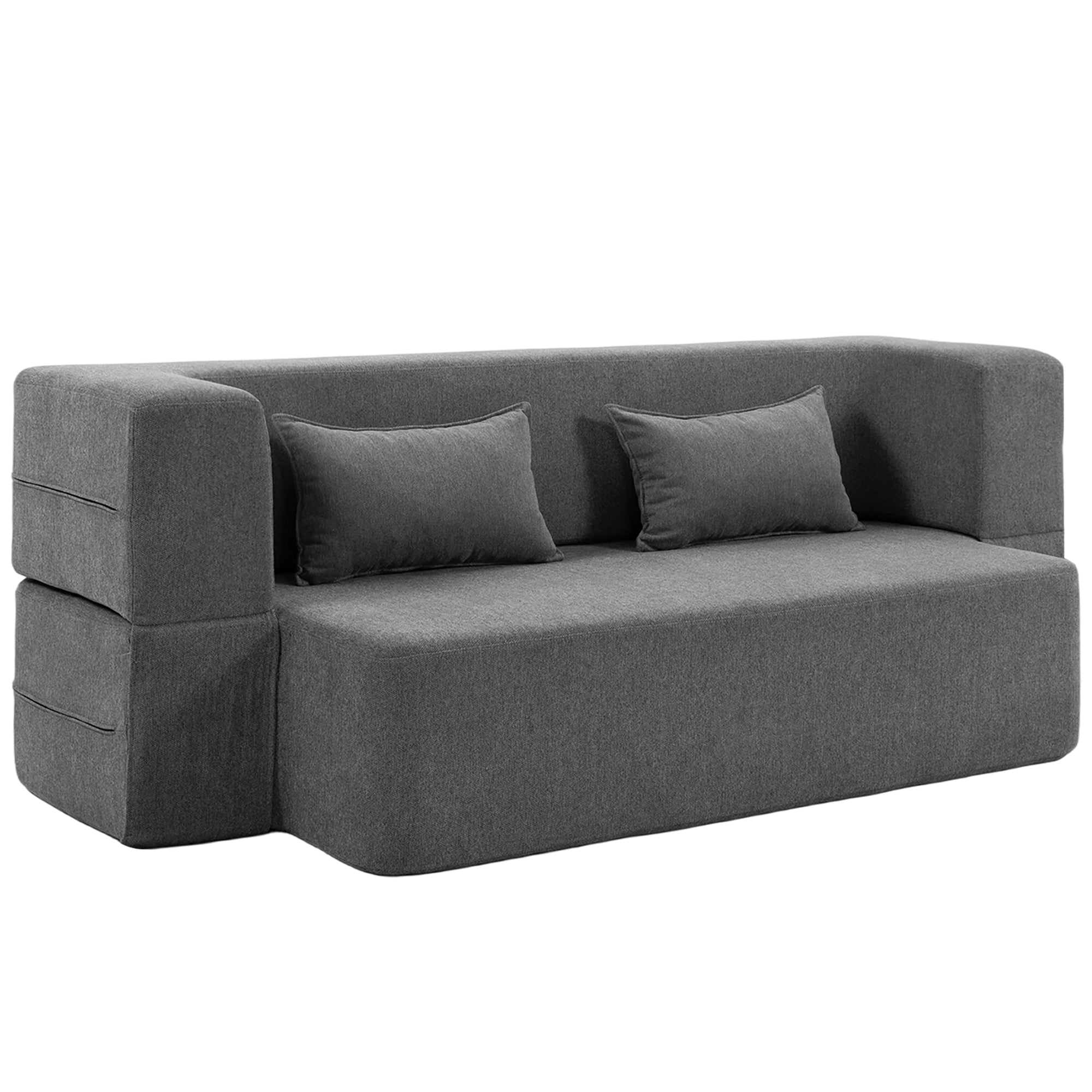 -personers Skumsovesofa Sovesofa Med Brede Armlæn Hynder 360 Kg Lasteevne Grå