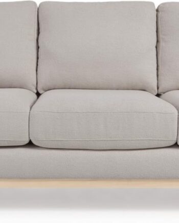 -personers Sofa Kave Home Mihaela   Grå Stof  Aftagelige Betræk  Nordisk Design  203x95x88 Cm