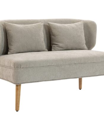 -personers Sofa  Lille Chenillesofa Med Ryglæn  Tykt Sæde  Gummitræfødder  Beige