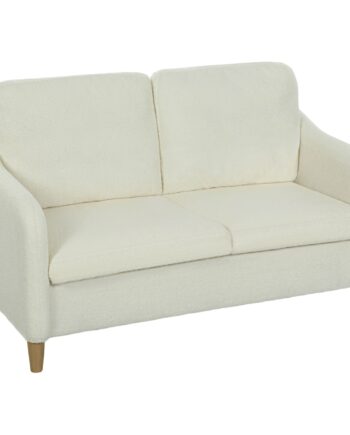 -personers Sofa  Lille Sofa Med Sherpa Fleece-look  137 Cm  Til Stuen  Cremehvid
