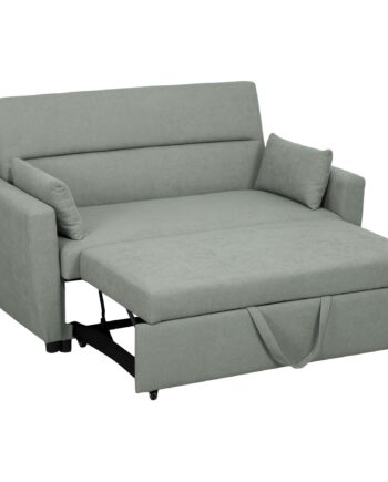 -personers Sofa Med Sengefunktion  Justerbar Ryglæn  Polstret Sofa  Fløjlslook  Til Stue  Soveværelse  Lysegrå