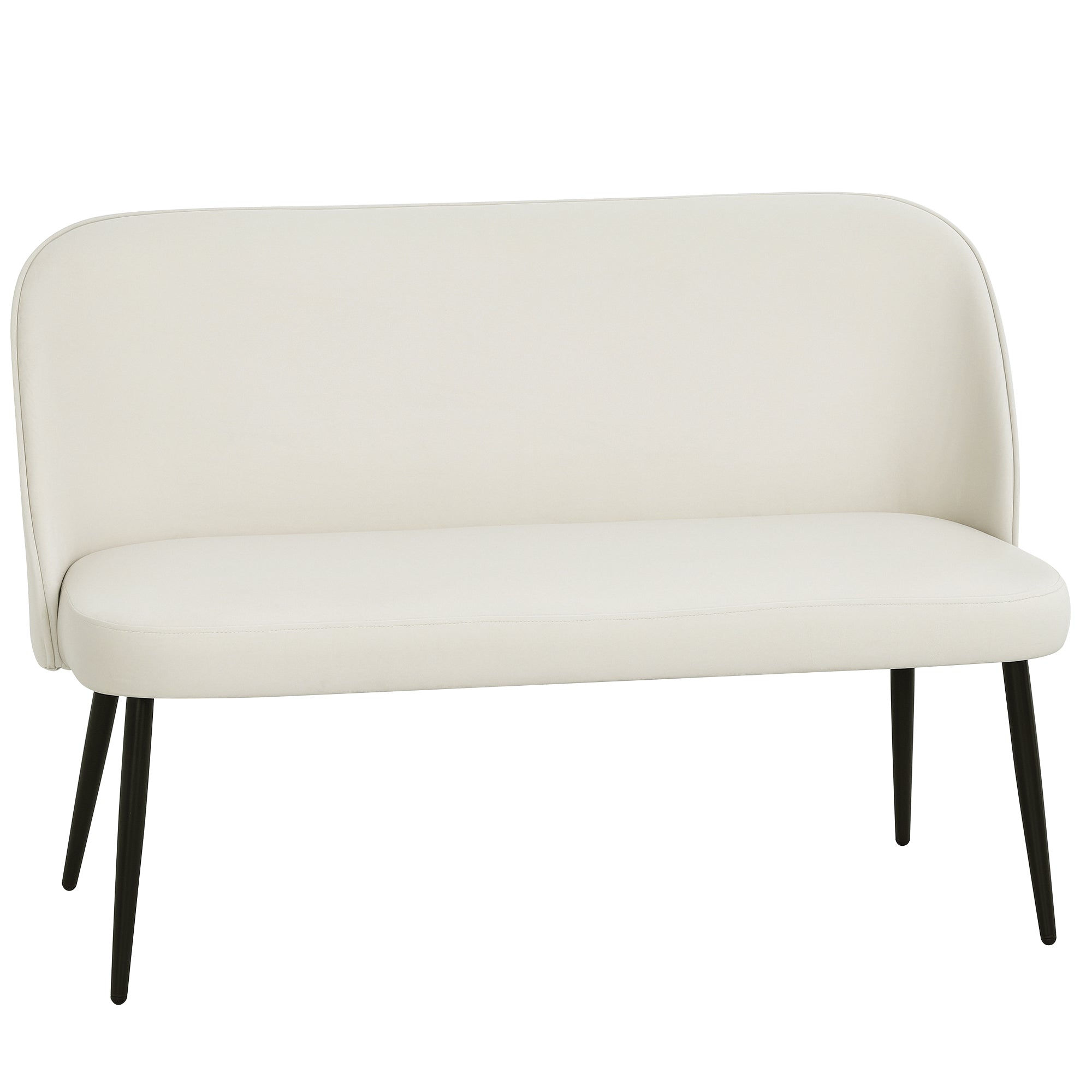 -personers Sofa Moderne Polstret Sofa Med Metal- Og Træstel Fløjlsblødt Stofbetræk Beige