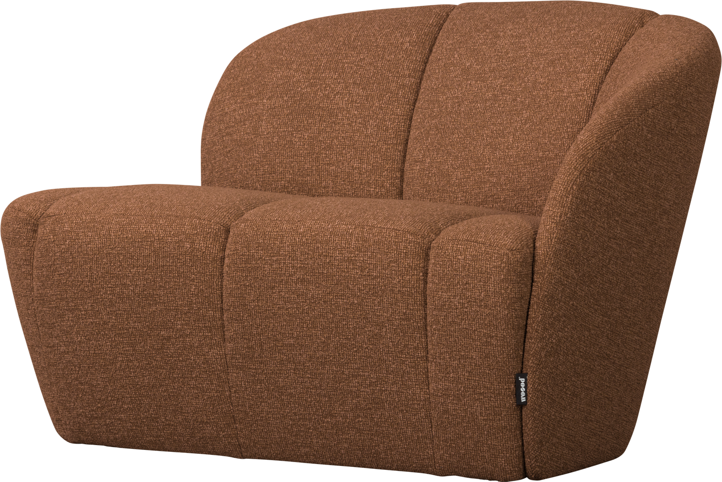 -personers Sofa Woood Mojo Bouclé Rustbrun 100 Polyester B112 Cm Justerbare Armlæn Højre