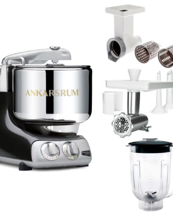 Ankarsrum Assistent Original Akm 6230 Køkkenassistent Med Kødkværn  Rive Skæretilbehør Og Blenderkande  Black Diamond