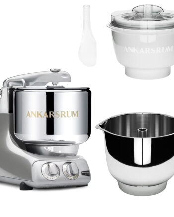 Ankarsrum Assistent Original Akm 6230 Køkkenmaskine Med Istilbehør Og Ekstra Piskeskål  Jubilee Silver