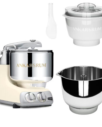 Ankarsrum Assistent Original Akm 6230 Køkkenmaskine Med Istilbehør Og Ekstra Piskeskål  Light Creme