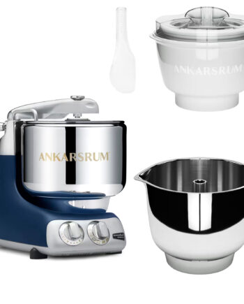 Ankarsrum Assistent Original Akm 6230 Køkkenmaskine Med Istilbehør Og Ekstra Piskeskål  Royal Blue