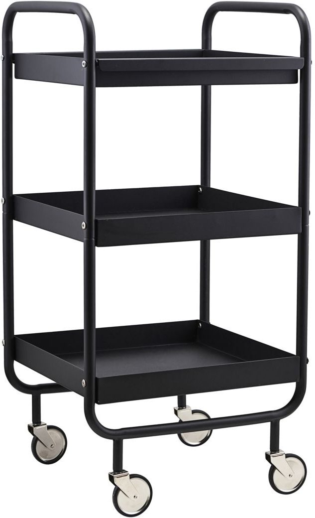 Anretterbord Trolley House Doctor Roll Mat Sort Stål H85xb38xl42 Cm
