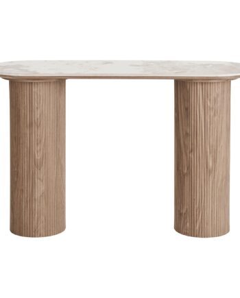 Athens Konsolbord Konsolbord  Keramik Bordplade  Hvid Brun 40x120x78 Cm
