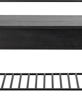 Bænk Bloomingville Abelone Sort Jern Og Mangotræ Med Hylde 102 Cm