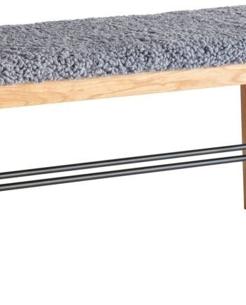 Bænk Oscarssons Möbel Cora   Olieret Eg Med Lysegråt Fåreskind 90x40x46 Cm