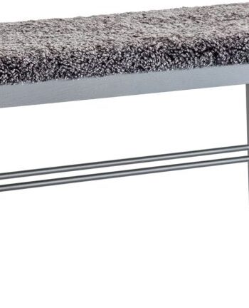 Bænk Oscarssons Möbel Cora   Sortbejdset Eg Med Mørkegråt Fåreskind H46ã L90ã D40 Cm