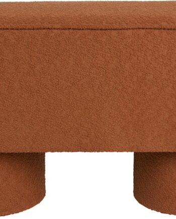 Bænk Studio White Marcos Rødbrun   Siddebænk   Polyesterstof Til Spisestue  Kompakt Design 93x35x44   Cm