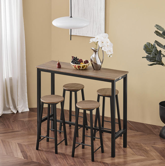 Barbord Og   Stole  Spisegruppe  Brun