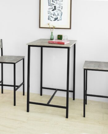 Barbordssæt Med Bord Og   Stole  Betongrå