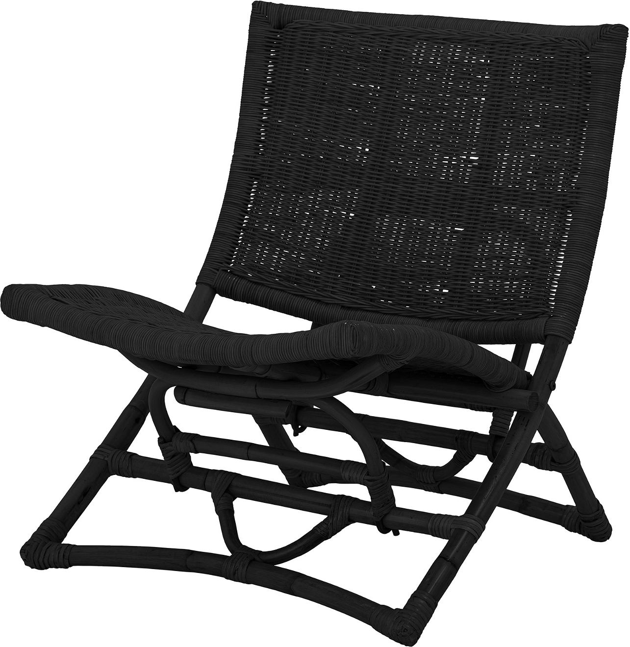 Barstol Bloomingville Baz Foldbar   Sort Rattan