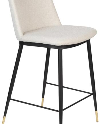 Barstol Studio White Lionel Lysgrå Stof Polstret Stålramme H95 Cm