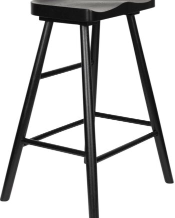 Barstol Studio White Vander Antracit Massivt Egetræ H64 Cm