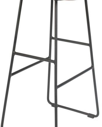 Barstol Tangle Fra Studio White  Teak Sæde   Stålbund  Mørkegrå