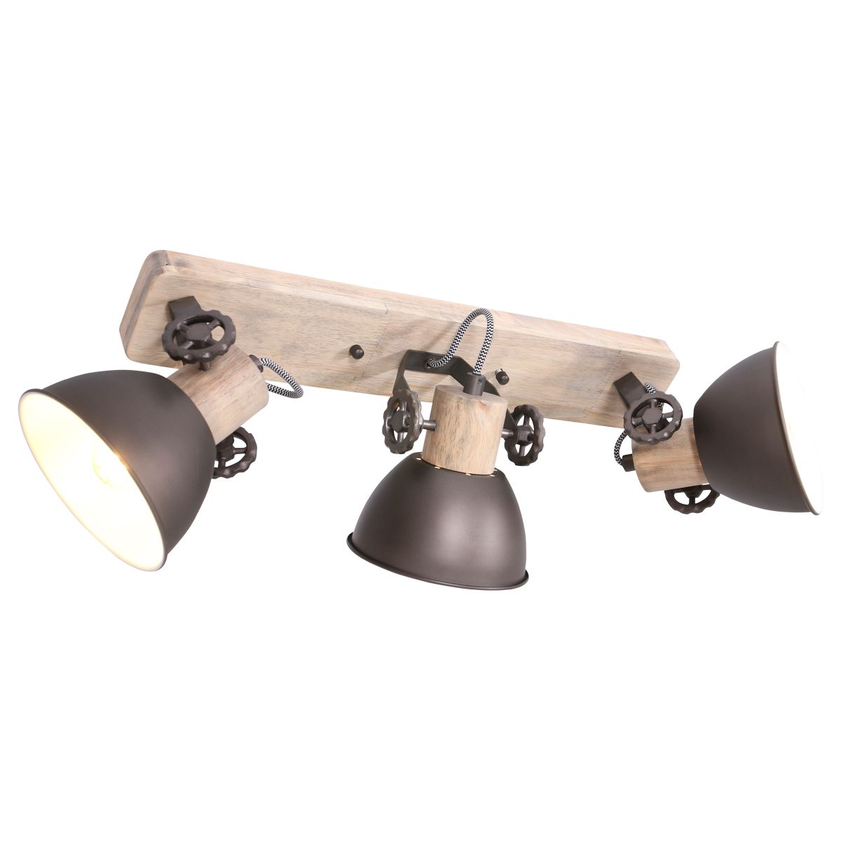 Bates Spotlampe Med Tre Skærme Fem Forskellige Finish Metal Antracit