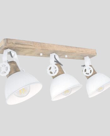 Bates Spotlampe Med Tre Skærme   Fem Forskellige Finish Metal Hvid