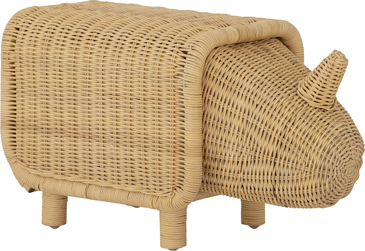 Børnetaburet Med Opbevaring Bloomingville Mini Soffe Naturligt Rattan ø53ã H30ã B24 Cm