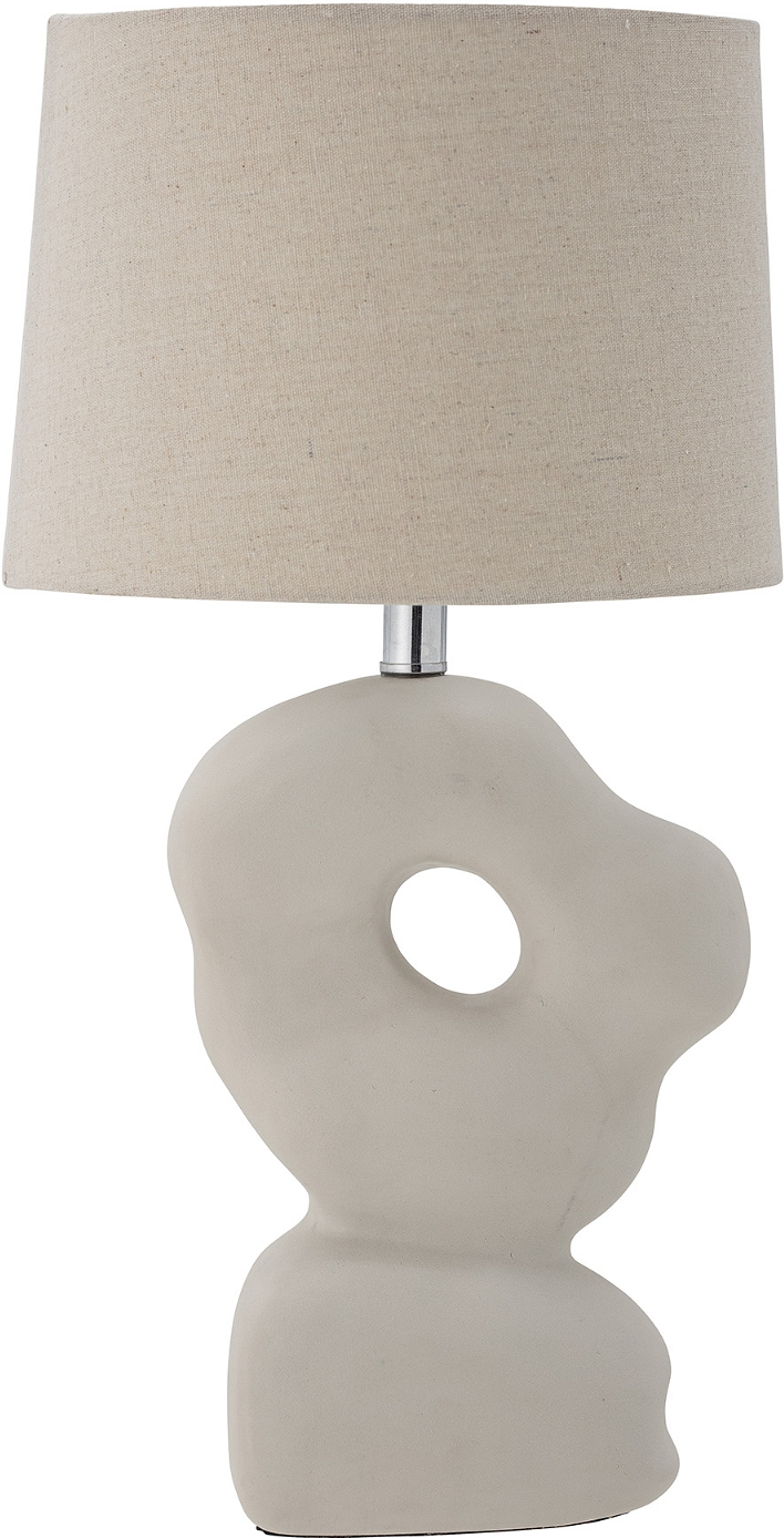 Bordlampe Bloomingville Cathy   Hvidt Stentøj Skulpturel Geometrisk Design H53 Cm