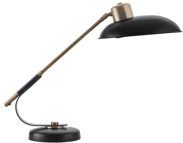 Bordlampe House Doctor Art Deco ø28     H50 Cm Sort Og Messing