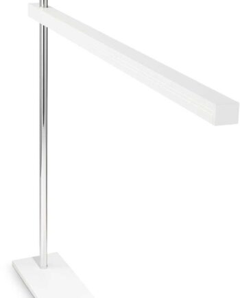 Bordlampe Ideal Lux Gru Hvid Med Drejelig Diffuser Og Justerbar Højde H62   B10   L70   Cm Led 400 Lm