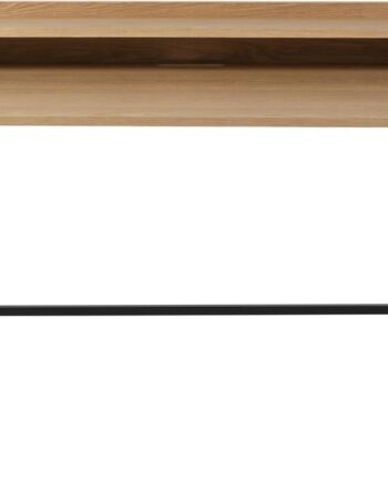 Bordlampe Studio White Giorgio Nougat Egetræsfiner Sort Metalbase H88 Cm Bordplade 120ã 60 Cm