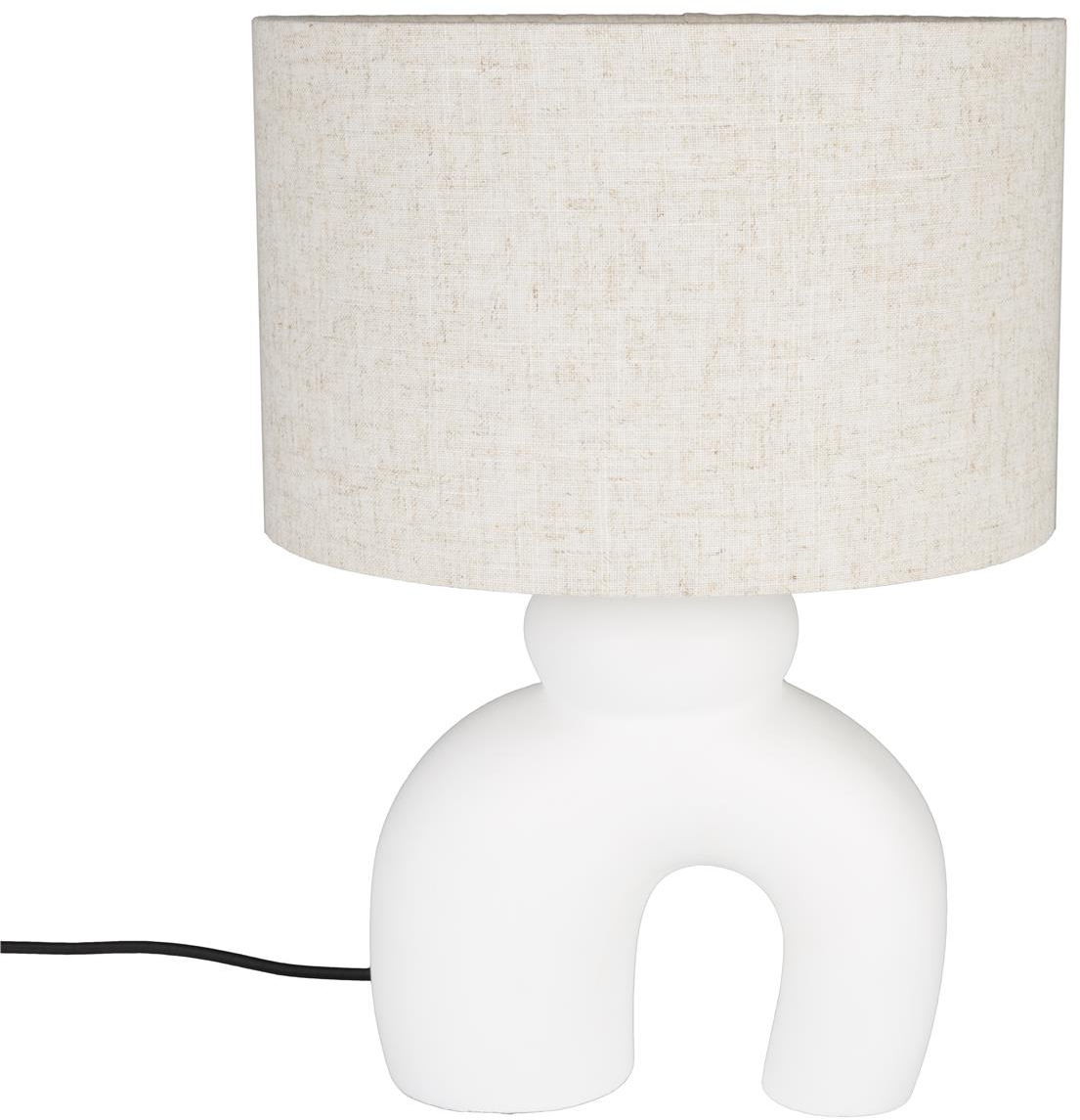 Bordlampe Zuiver Bibi ø30ã H41 Cm Offwhite Beton Og Hør