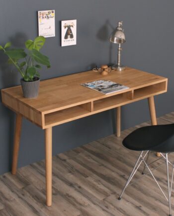 Boston Skrivebord Med   Rum  Eg 120   60 Cm Ubehandlet