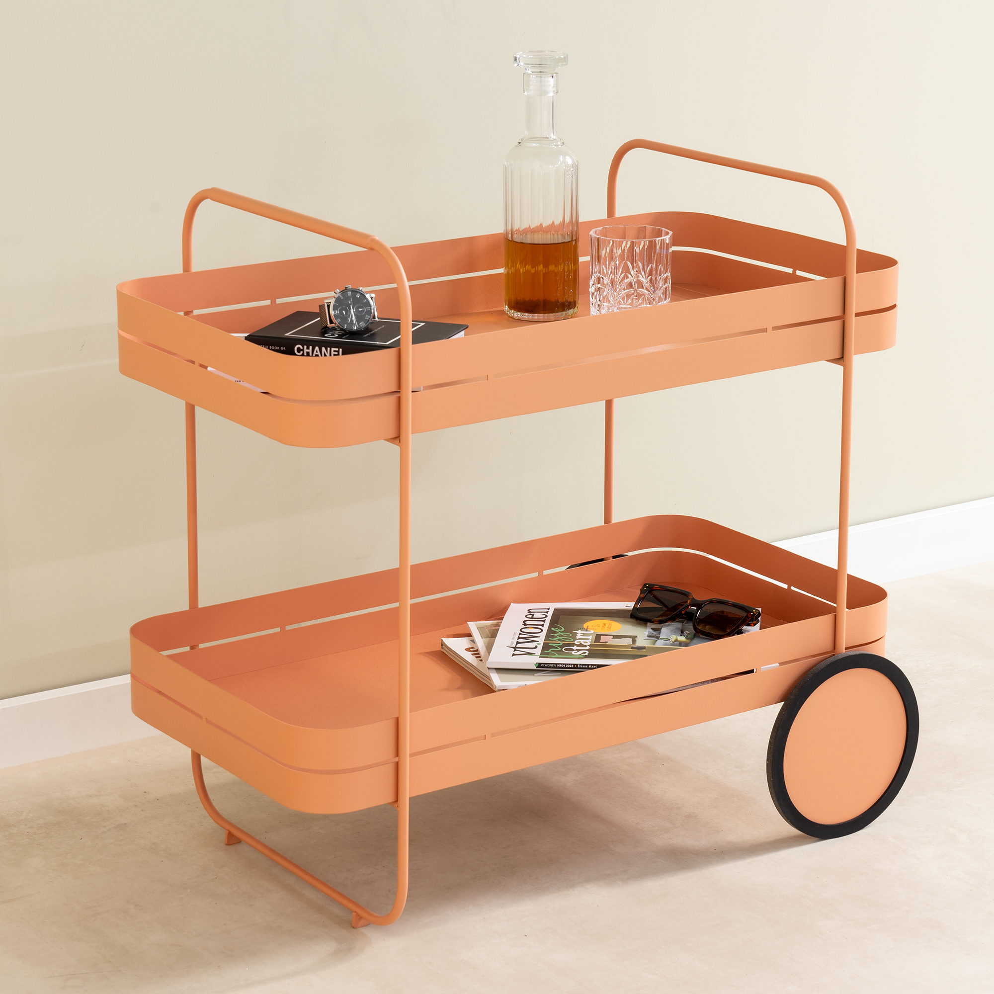 Carrito Serveringsvogn   Orange Farvet Metal