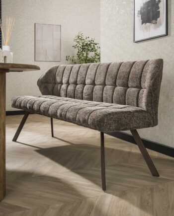 Clapton Bænk   Brun Hoven Stof  Længde 180 Cm