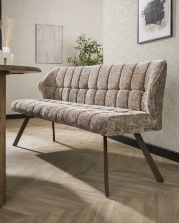 Clapton Bænk   Champagne Farvet Hoven Stof  Længde 180 Cm