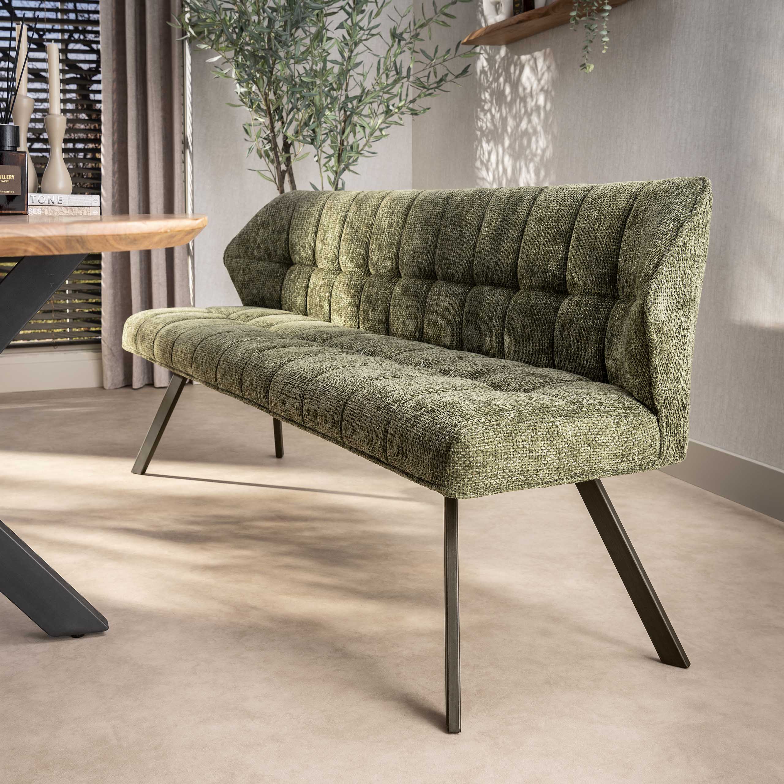 Clapton Bænk Grøn Hoven Stof Længde 180 Cm