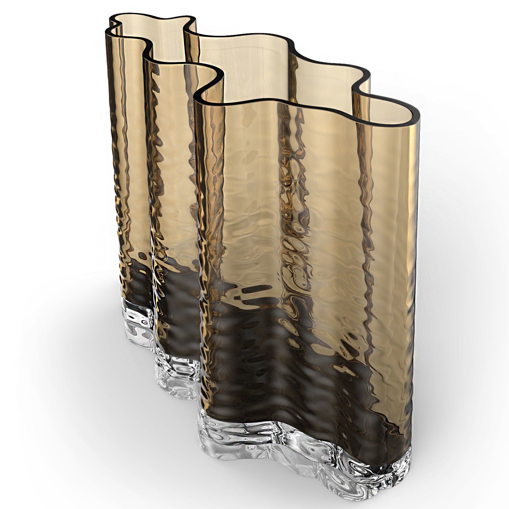 Cooee Design Gry Wide Vase 24 Cm Cognac
