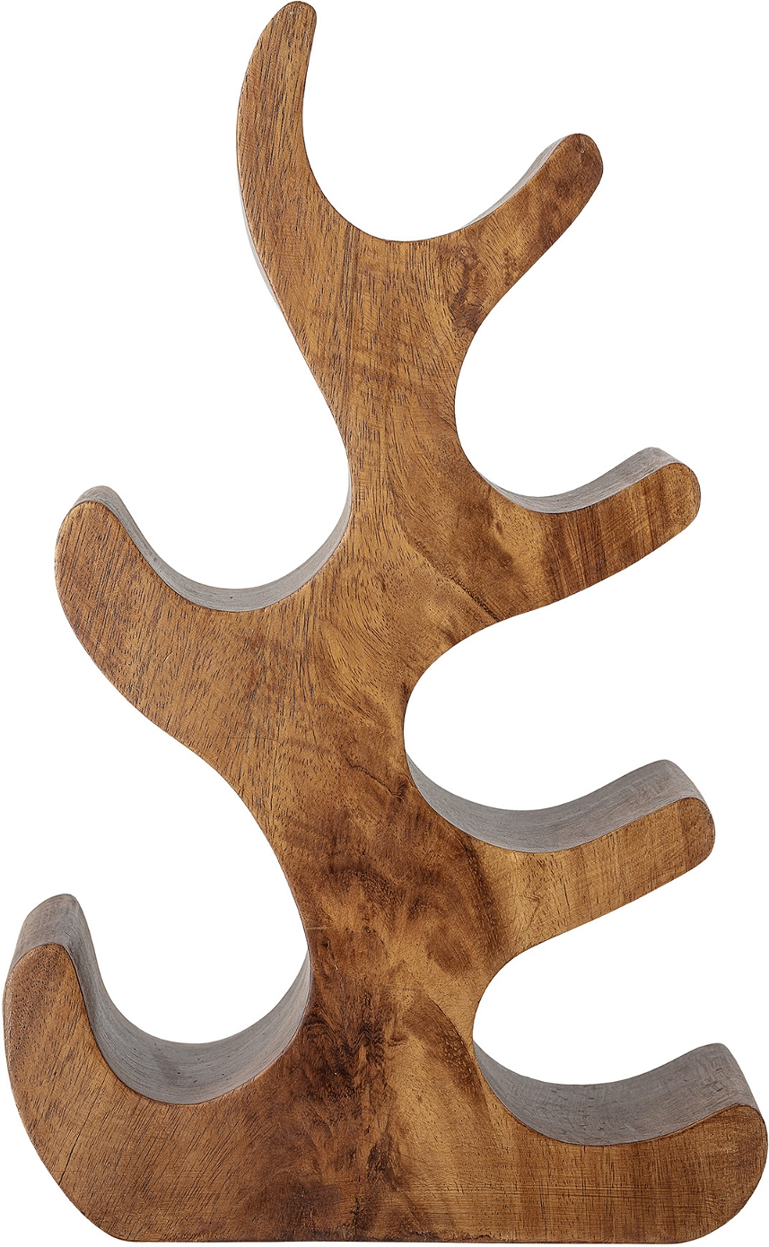 Creative Collection Vinreol Barbel   Akacietræ Natur Organisk Håndlavet Vinholder Med Skulpturelt Design
