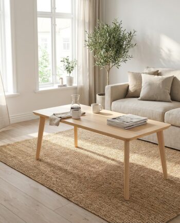 Ct 10 Sofabord   Massiv Bøg Med Rektangulær Form Og Størrelse 140   80 Cm Højde 40 Cm Lakeret