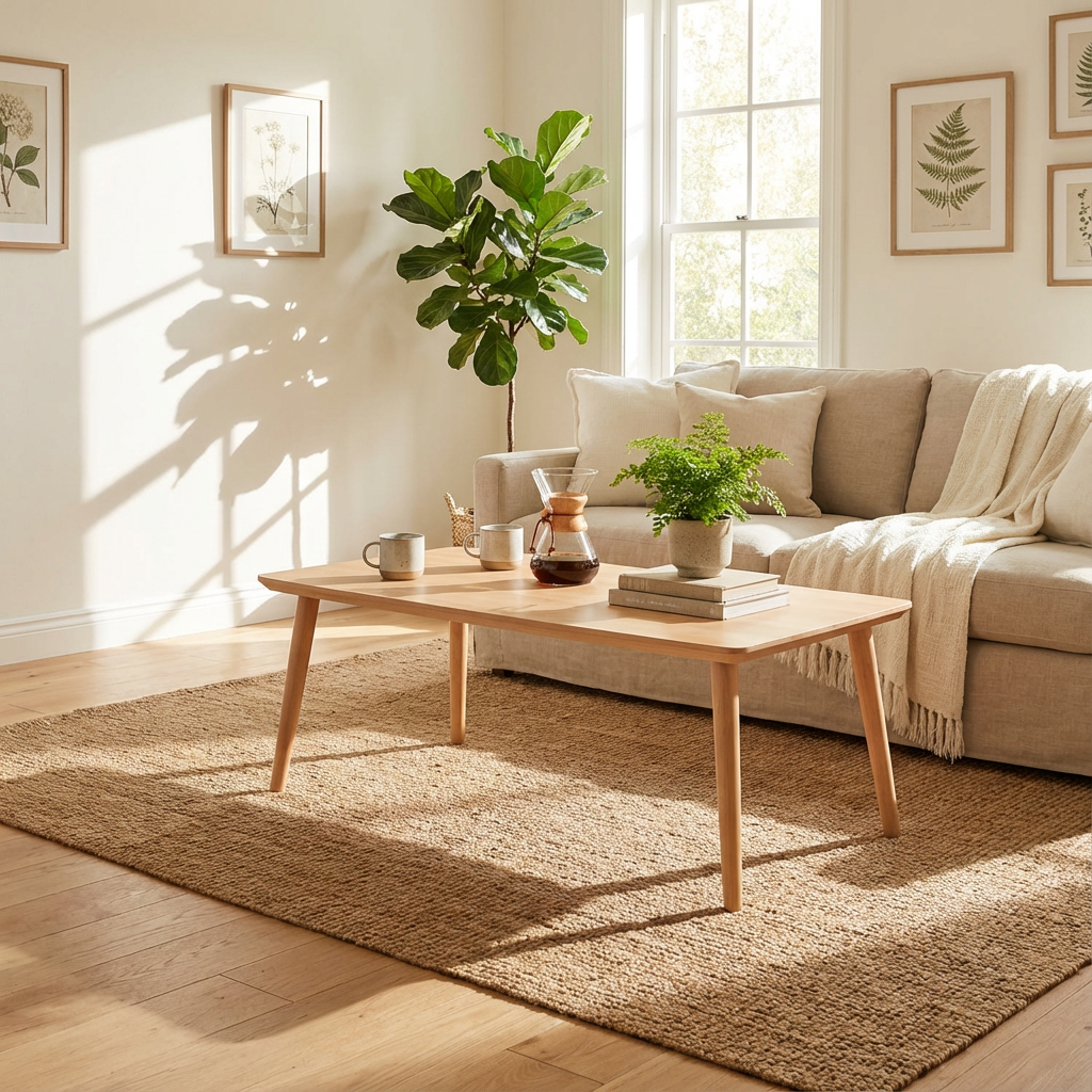 Ct 10 Sofabord Massiv Bøg Med Rektangulær Form Og Størrelse 130 70 Cm Højde 40 Cm Lakeret