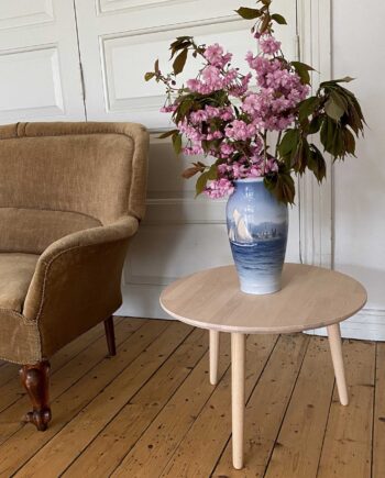 Ct 10 Sofabord   Massiv Bøg Og Diameter 50 Cm Højde 45 Cm Ubehandlet