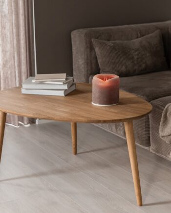 Ct 10 Sofabord   Massiv Eg Med Dråbeform Og Størrelse 107   79 Cm Højde 50 Cm Olieret